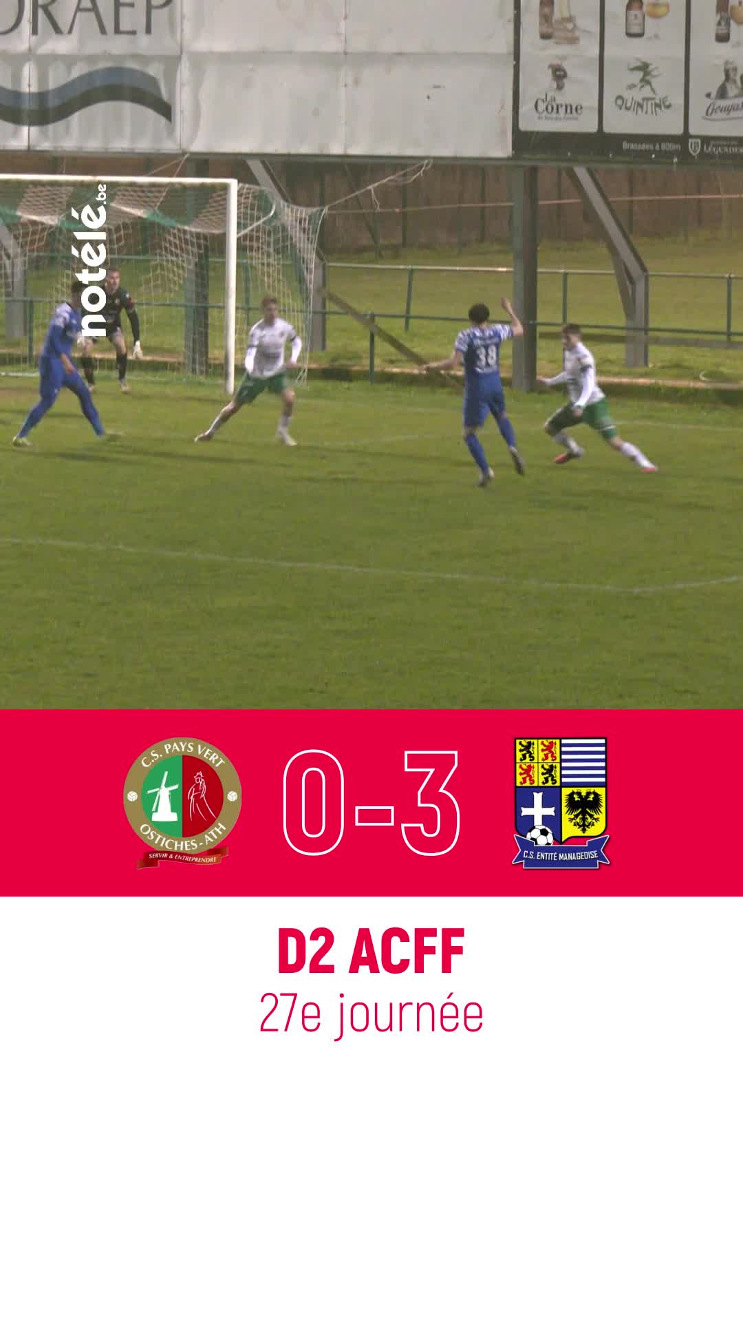 ⚽ Football D2 ACFF : face à Manage\u002c le Pays Vert s\u0027est incliné 0-3.