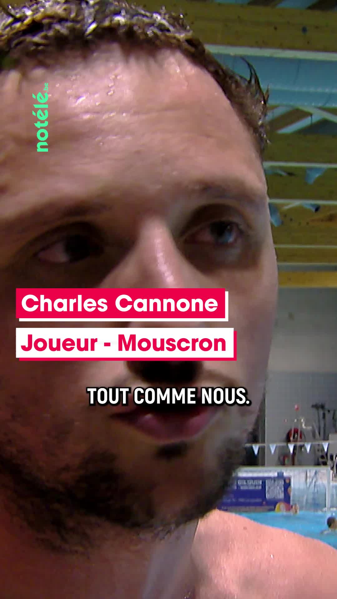 La réaction de Charles Cannone après la défaite de Mouscron en finale de la Coupe de Belgique de water-polo