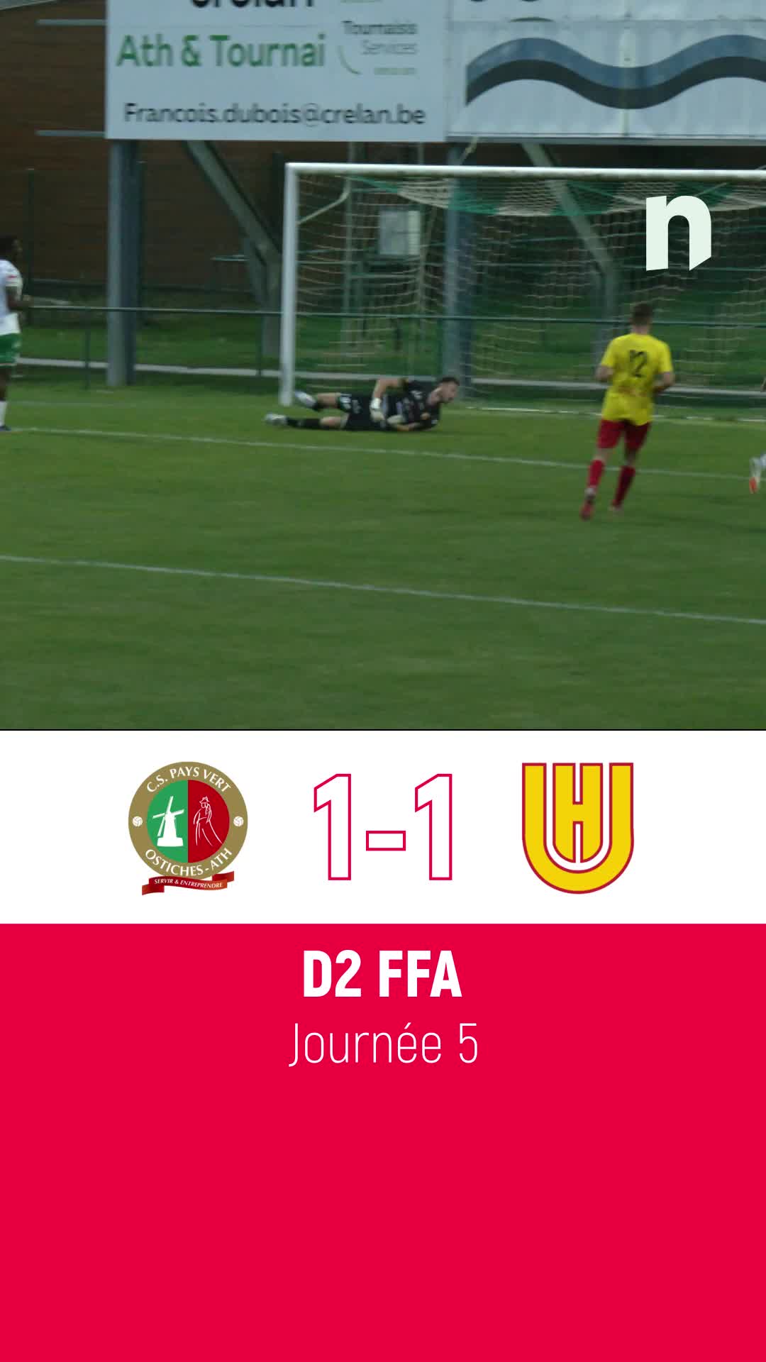 Football D2 FFA : les buts de Pays Vert - Huy
