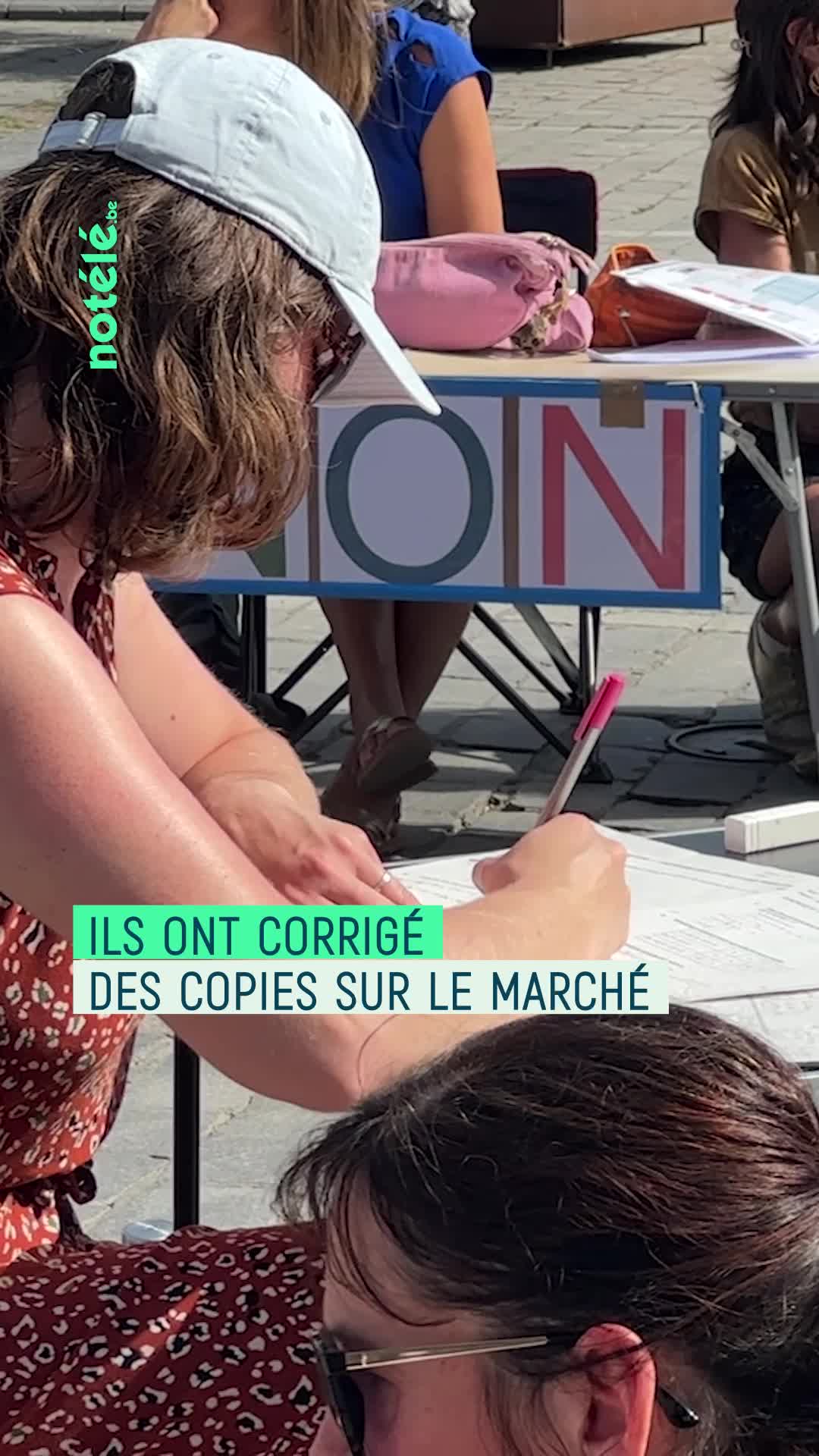 Enseignants en colère sur la Grand-Place de Tournai
