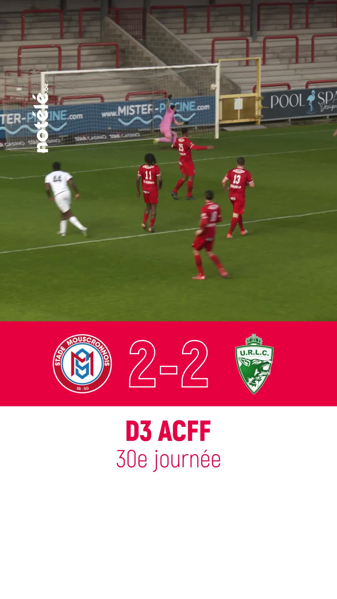 Football D3 ACFF : le Stade Mouscronnois et La Louvière Centre ont partagé l\u0027enjeu : 2-2