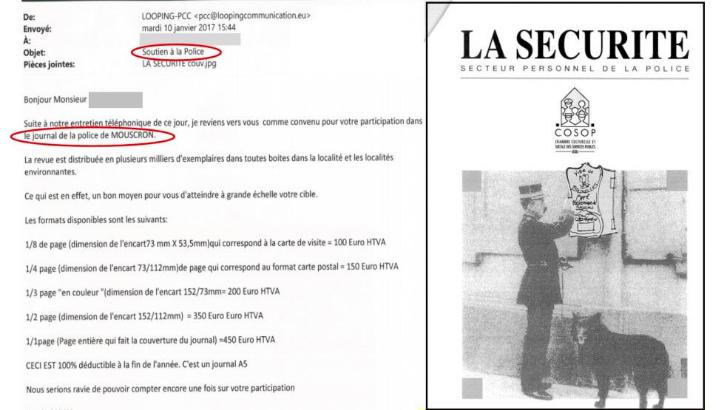 Un mail suspect au nom de la police de Mouscron