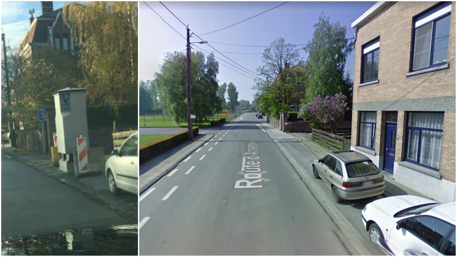Un LIDAR installé sur la route d'Anseroeul à Amougies
