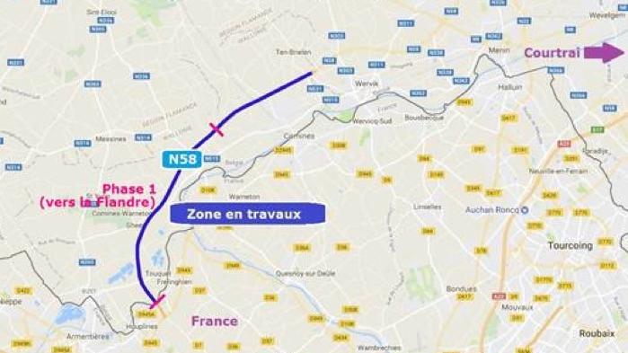 La N58 va subir des travaux sur 13 kilomètres