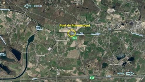 E42: le pont de Pommeroeul à nouveau fermé ce week-end