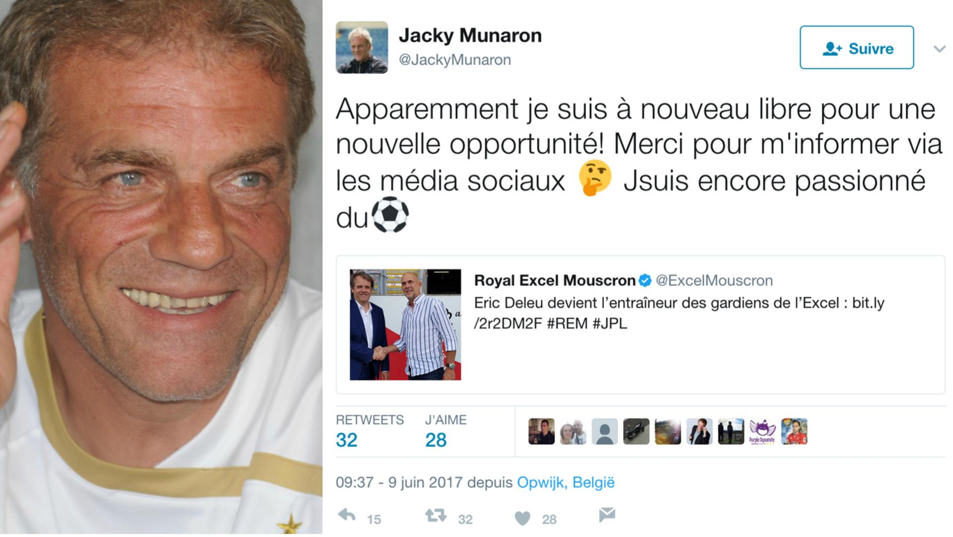 Excel Mouscron: Jacky Munaron a-t-il appris son départ sur Twitter ?