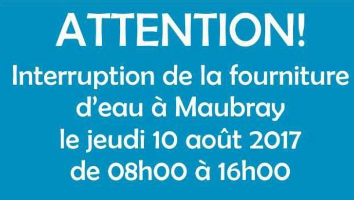 Le village de Maubray privé d'eau ce jeudi