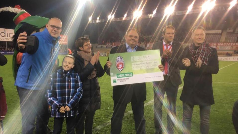 L’Excel Mouscron a offert 2.351€ au Trèfle au coeur
