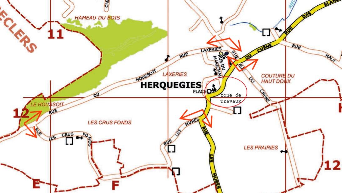 Le chantier de la place d'Herquegies va engendrer des perturbations