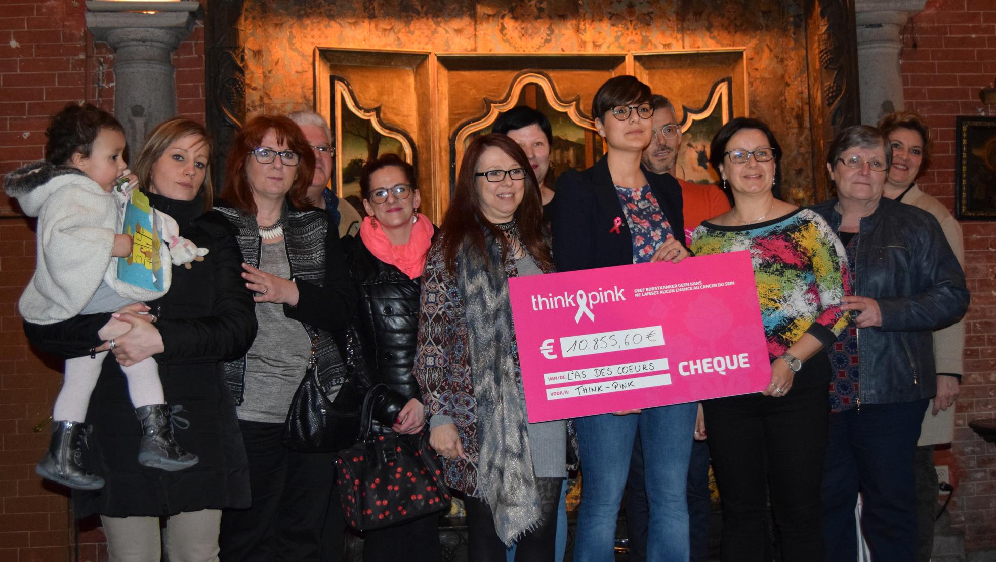 L'As des Cœurs: un chèque de 10.855€ remis à l'association Think Pink