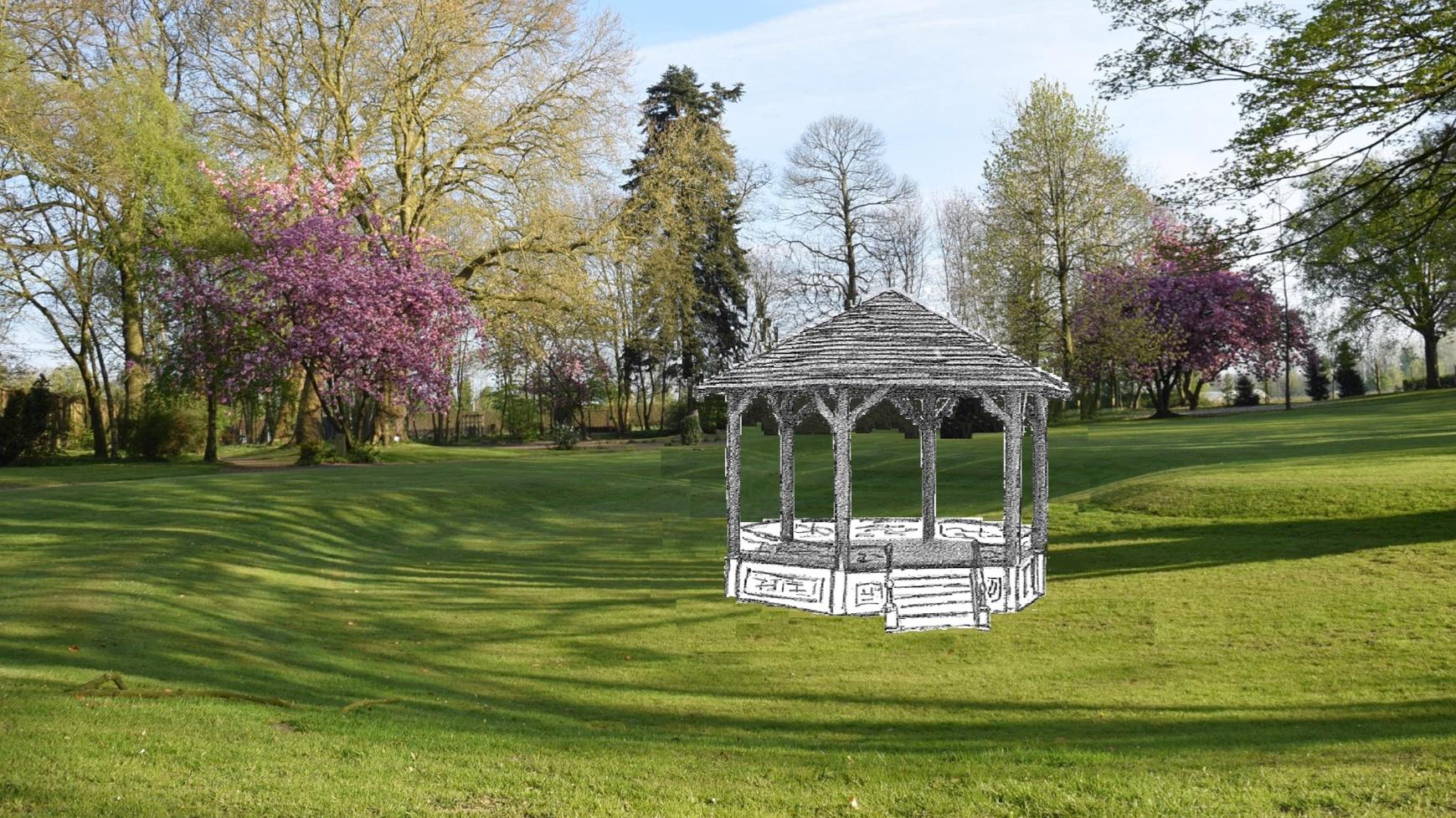 Un kiosque dans le parc communal de Brunehaut