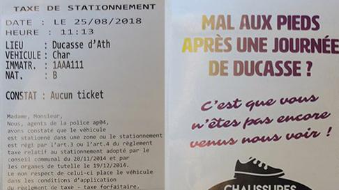 Une fausse amende de stationnement pendant la Ducasse
