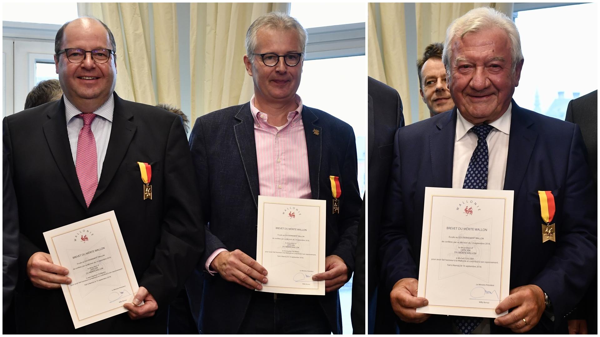 Les frères Thomaes du Mylord et Michel Foucart «Officiers du Mérite wallon»