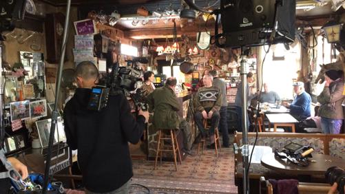 Tournage d'un court-métrage au café «Chez Gina»