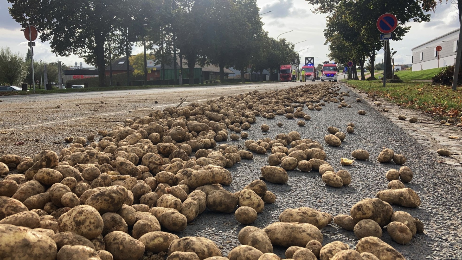 Une perte de chargement a provoqué d'importants embarras de circulation à Mouscron