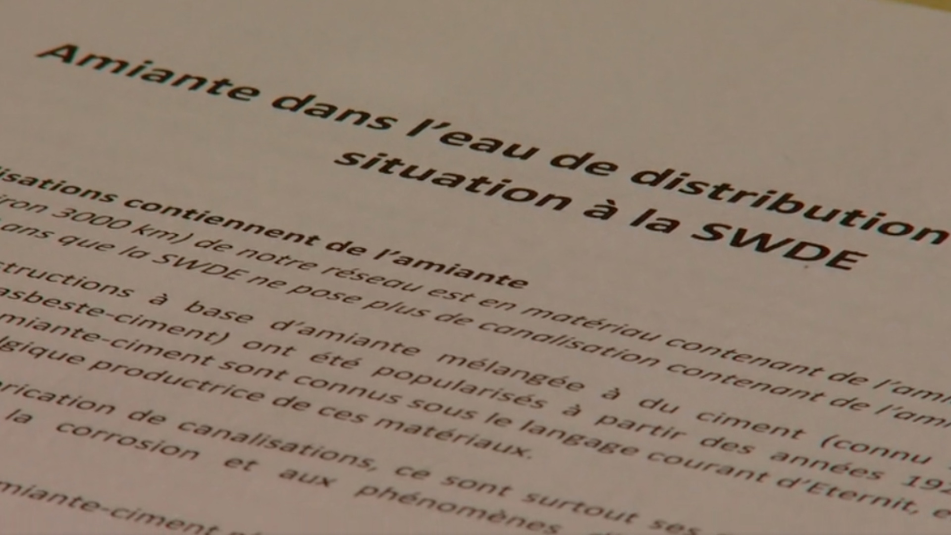 Problème d’amiante-ciment dans les conduites de la SWDE : le Collège communal de Frasnes interpelle la SWDE et la Ministre Tellier