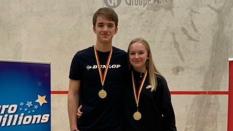 Kain : Antoine et Alice Allard titrés aux championnats de Belgique jeunes de squash