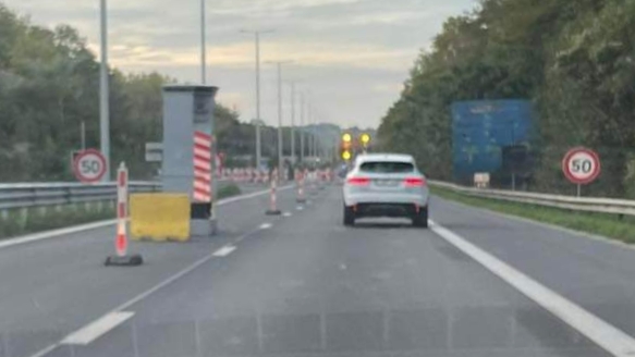 Un lidar installé sur l'autoroute E42 Mons-Tournai actuellement en travaux
