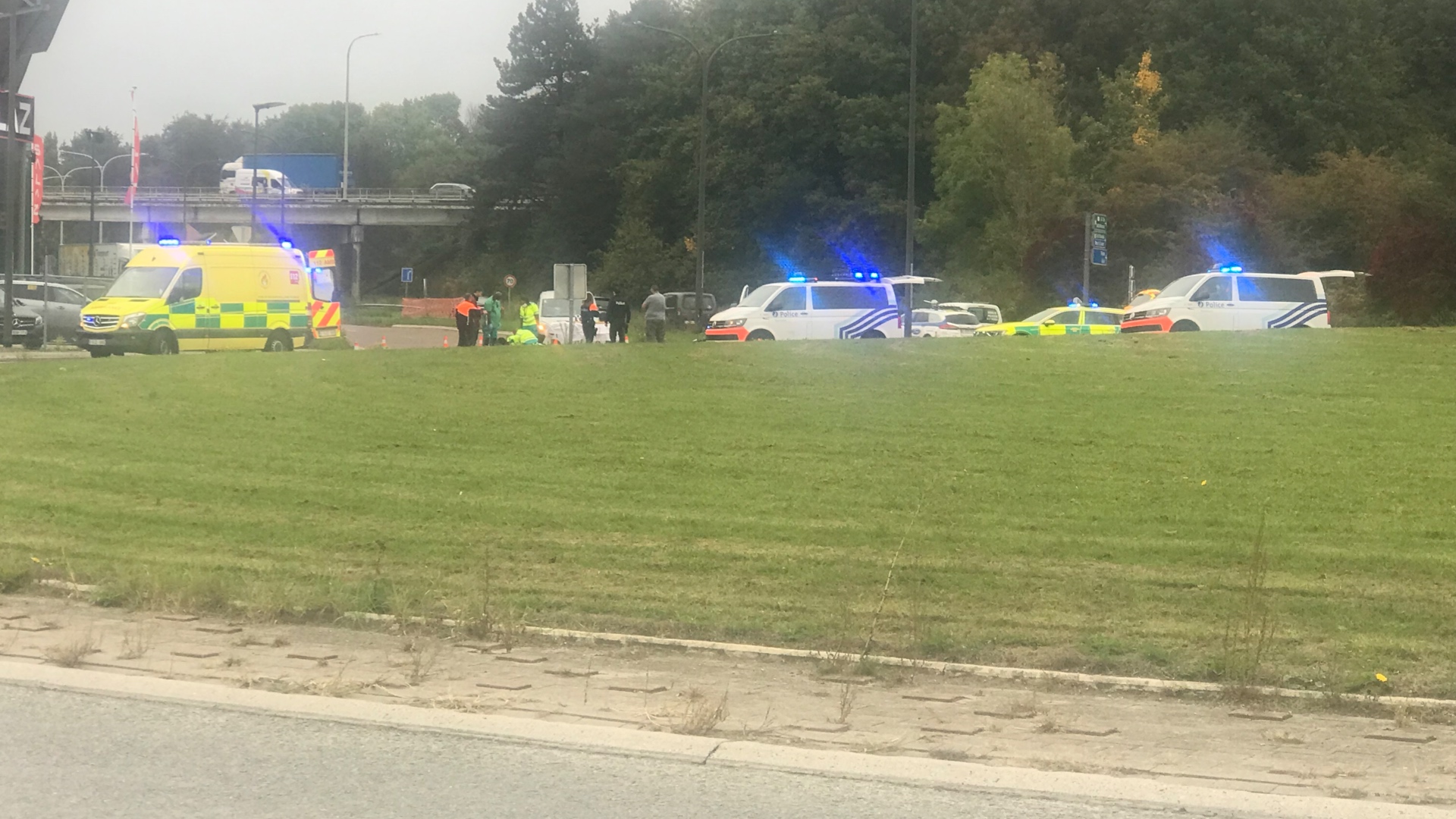 Kain : une personne heurtée au rond-point de la chaussée de Renaix