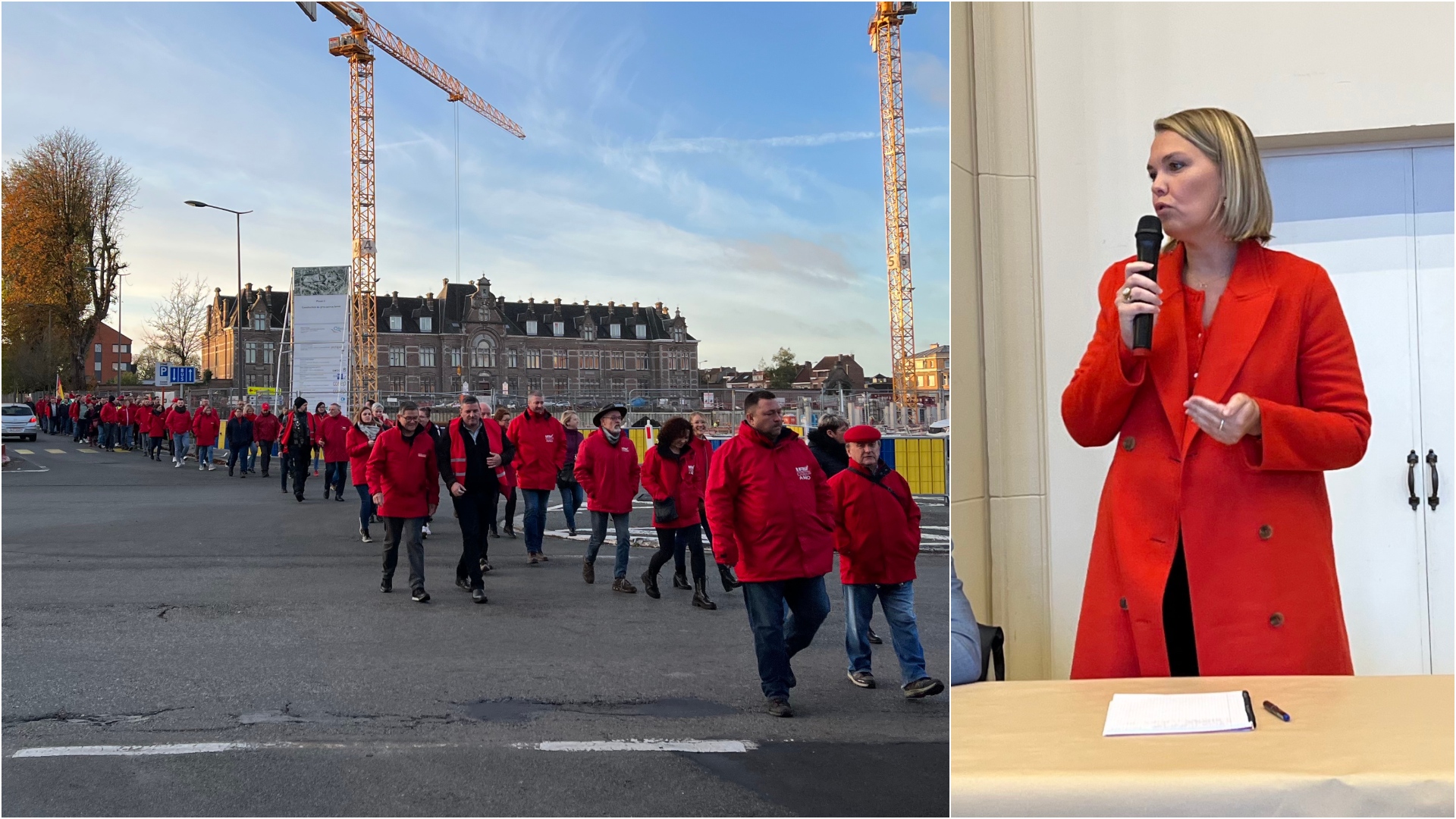 Grève: un cortège de 300 personnes s'est rendu à l'Hôtel de Ville de Tournai