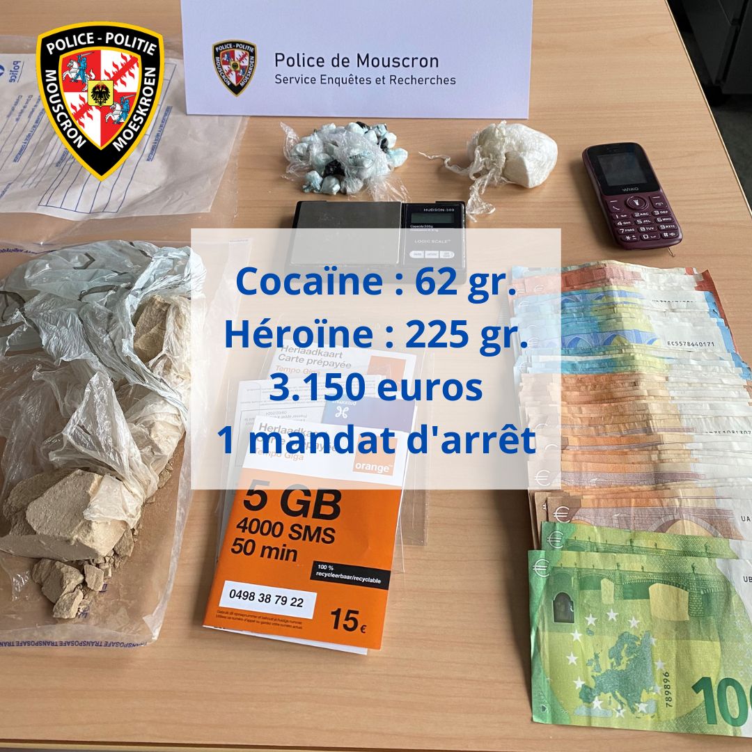 Mouscron : un trafiquant de drogue sous les verrous