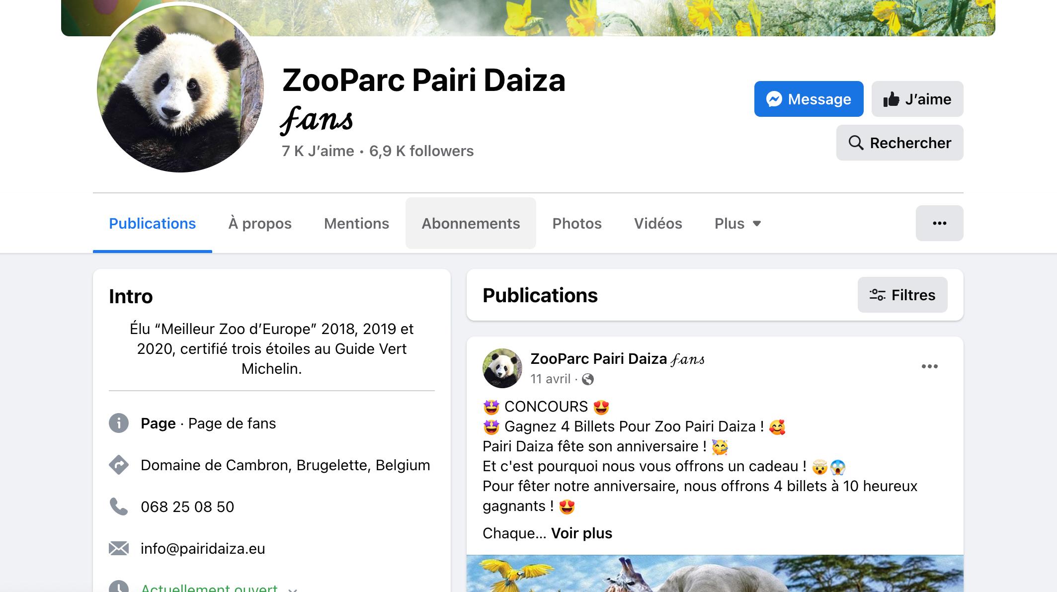 Méfiez-vous de ce faux concours Facebook pour gagner des entrées pour Pairi Daiza
