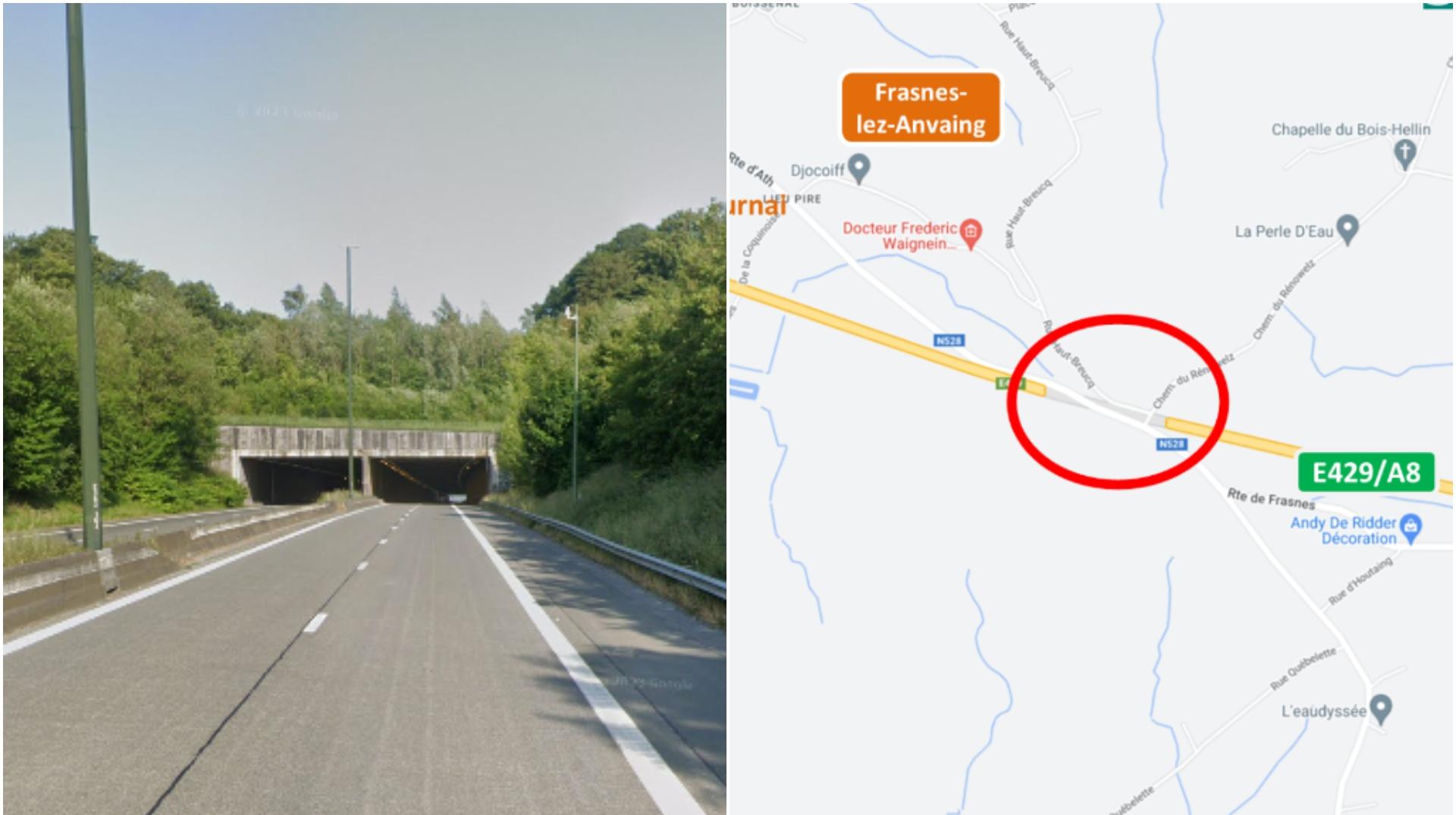 E429/A8 à Frasnes : une voie soustraite dans le tunnel du Bois du Carmois durant 2 semaines à partir de mercredi