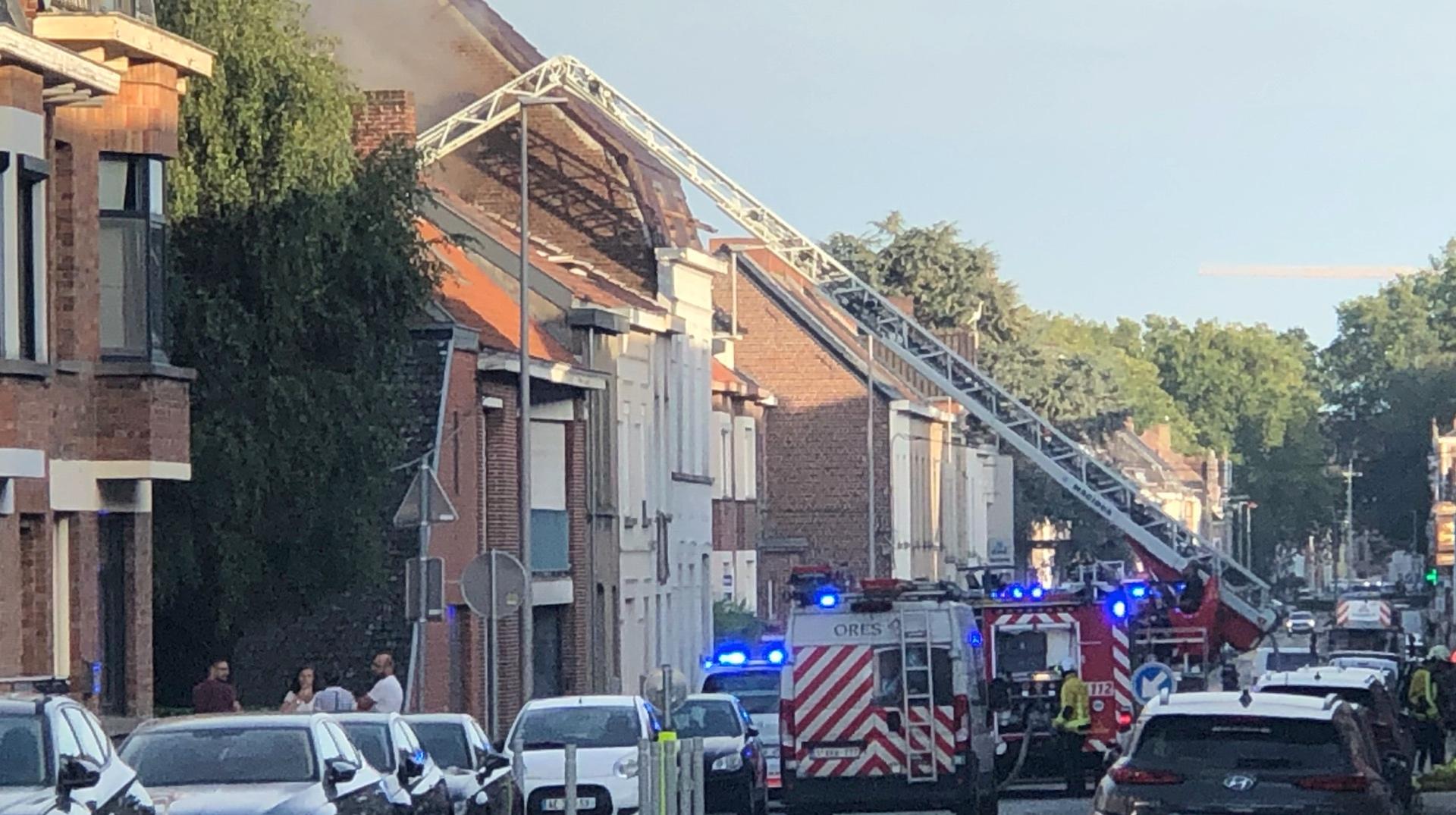 Tournai : une maison en feu à la rue Saint-Eleuthère
