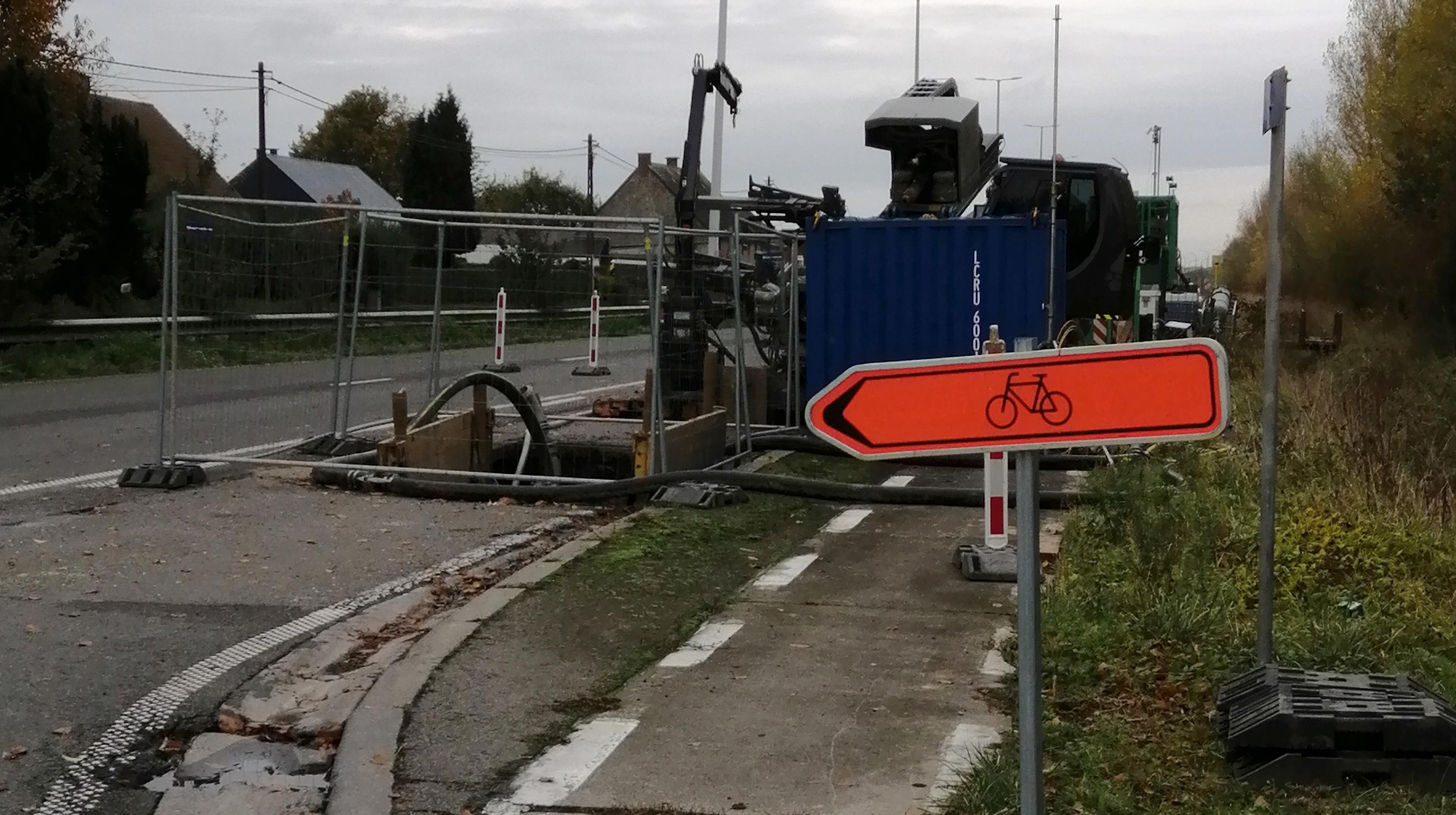 Hacquegnies : prudence sur la N60 où les travaux préparatoires à l'enfouissement de la ligne à haute tension ont débuté