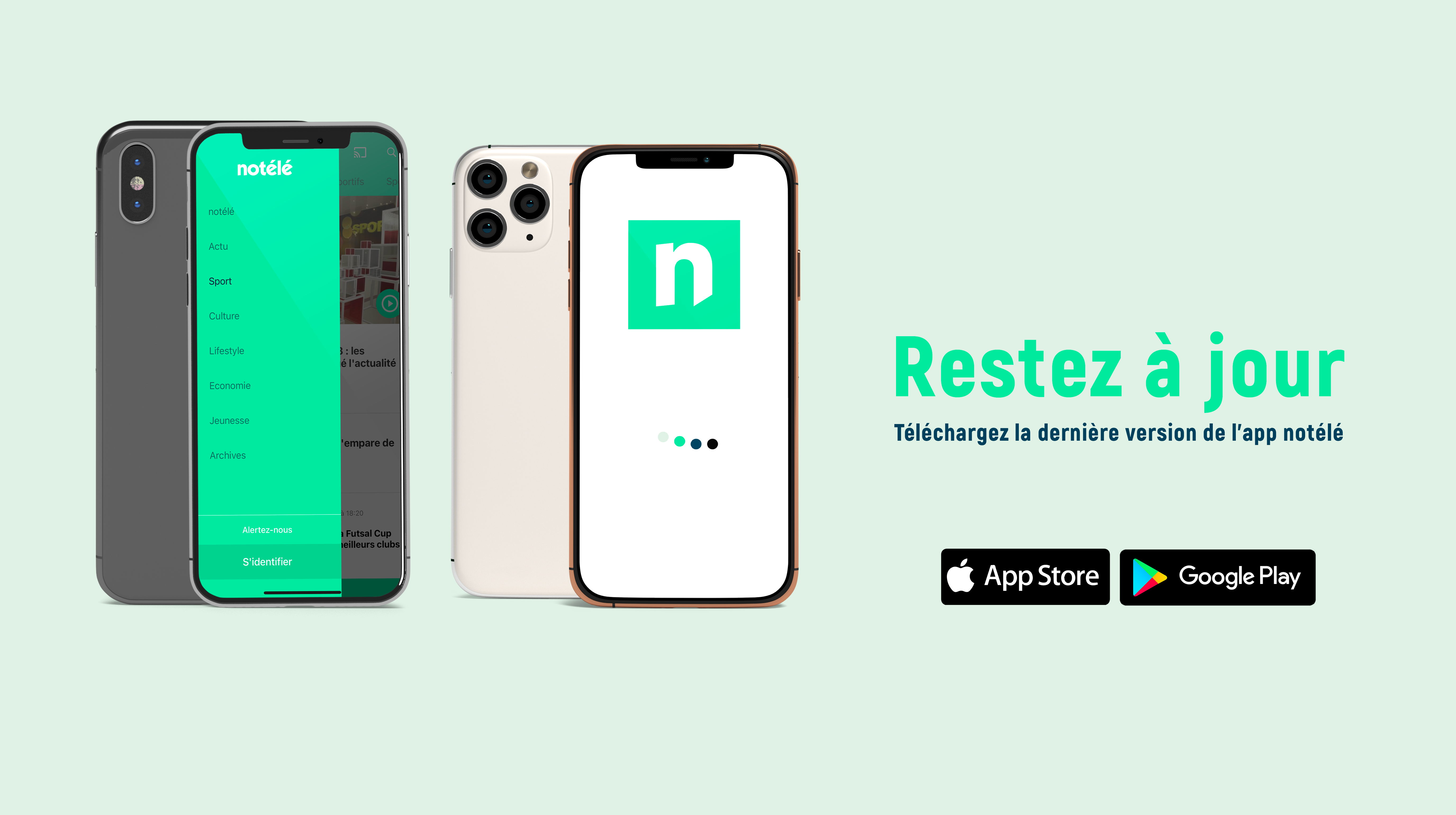 Mettez à jour l'app notélé sur votre smartphone et votre tablette