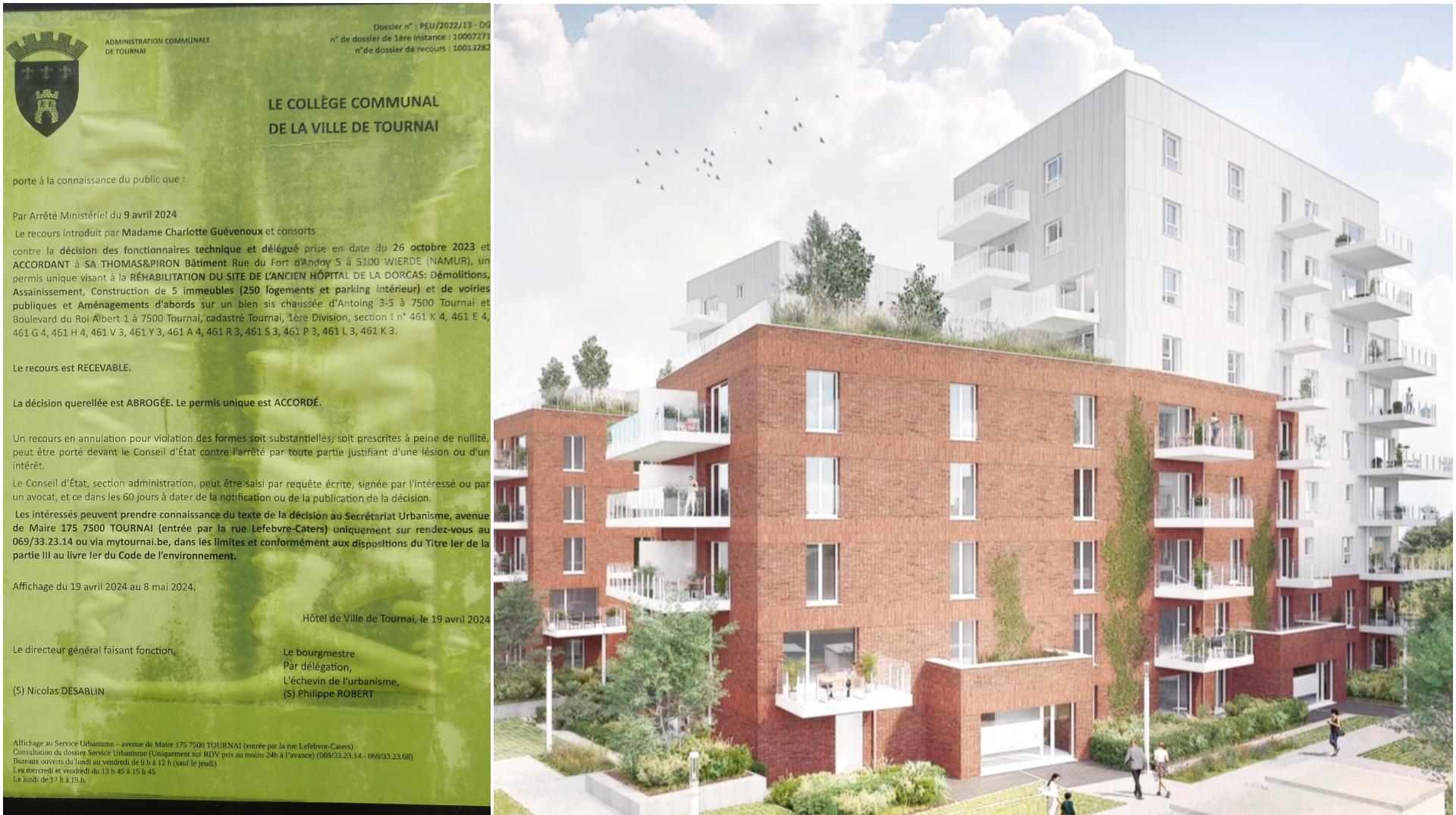 Projet de 250 appartements sur le site de La Dorcas à Tournai : le recours des citoyens abrogé