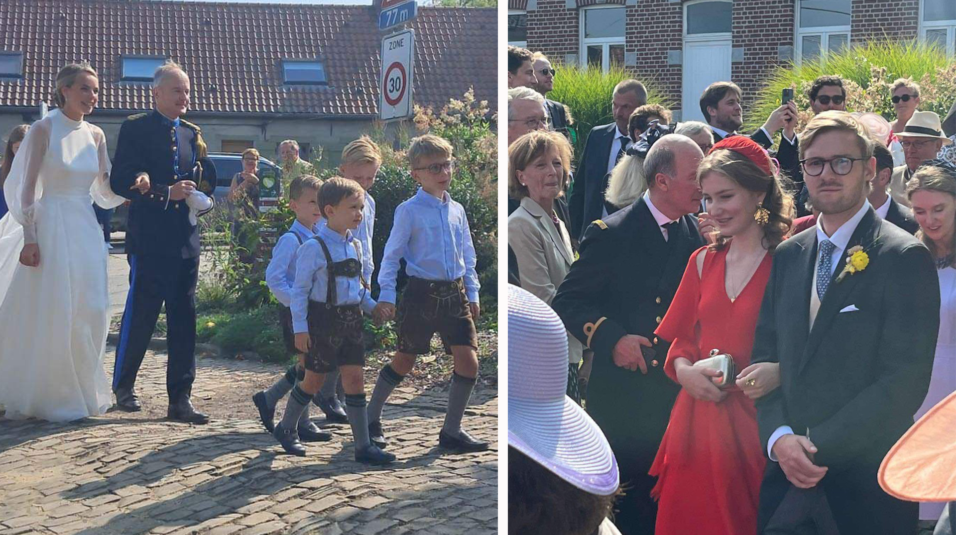 Frasnes-lez-Anvaing : la Princesse Elisabeth de Belgique présente au mariage de Caroline de Lannoy