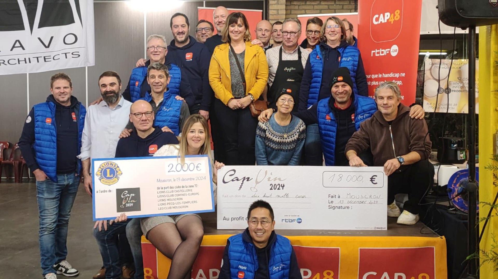 Mouscron : 18.000 € récoltés pour CAP48 à l'occasion du salon Cap Vin