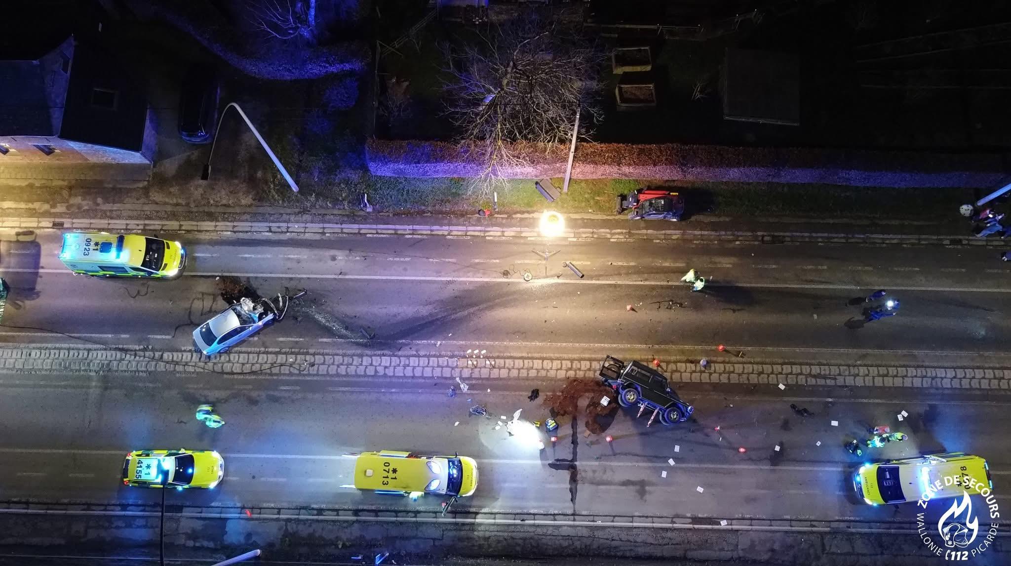 Accident sur la chaussée de Tournai à Irchonwelz, deux personnes gravement blessées