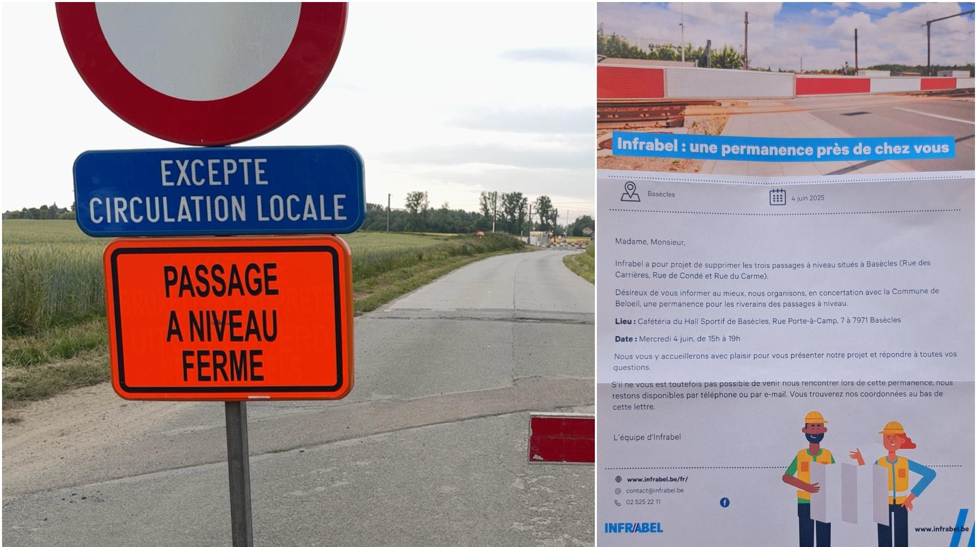 Infrabel annonce la suppression de 3 passages à niveau à Basècles : la commune de Beloeil déplore une erreur de communication