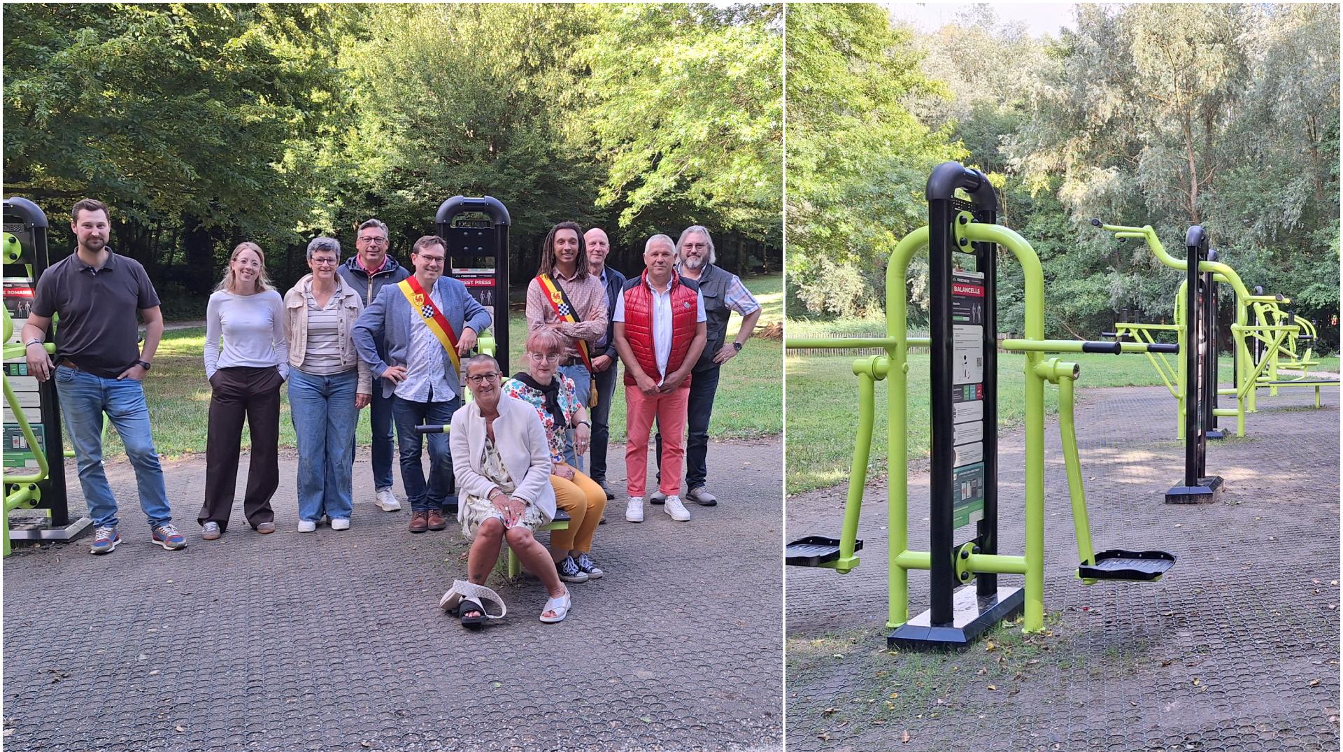 Péruwelz : une nouvelle aire de fitness inaugurée en plein air au parc De Keyser