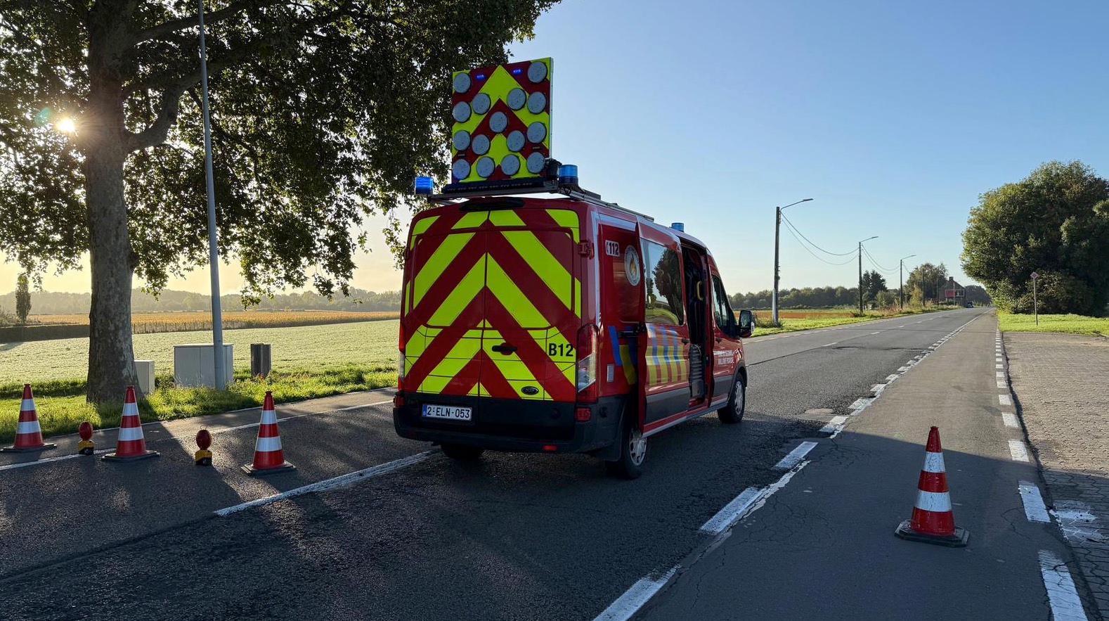 Tournai : incendie d'un bus TEC sur la chaussée de Saint-Amand