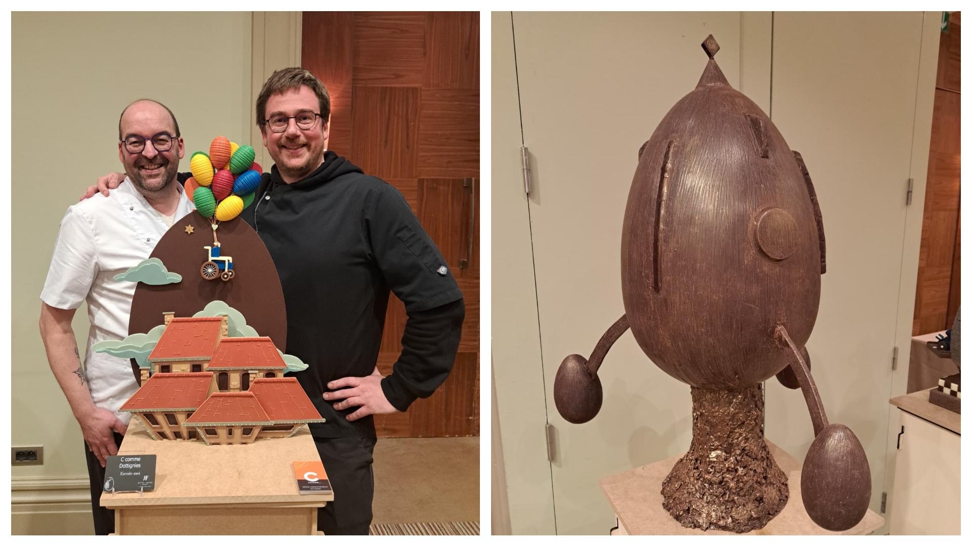 Les chocolatiers Cédric De Taeye et François Durieux (C Comme) exposent leurs créations à Bel'Oeuf à Bruxelles