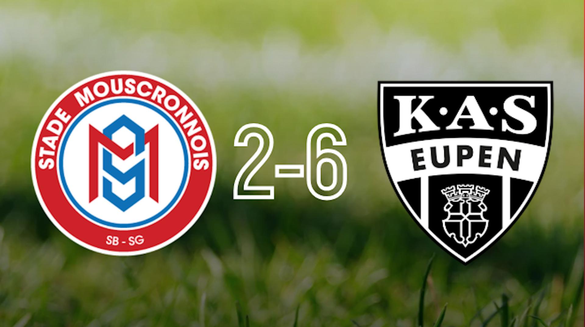 Football D3 FFA : le Stade Mouscronnois rate son match des champions face à Eupen (2-6)