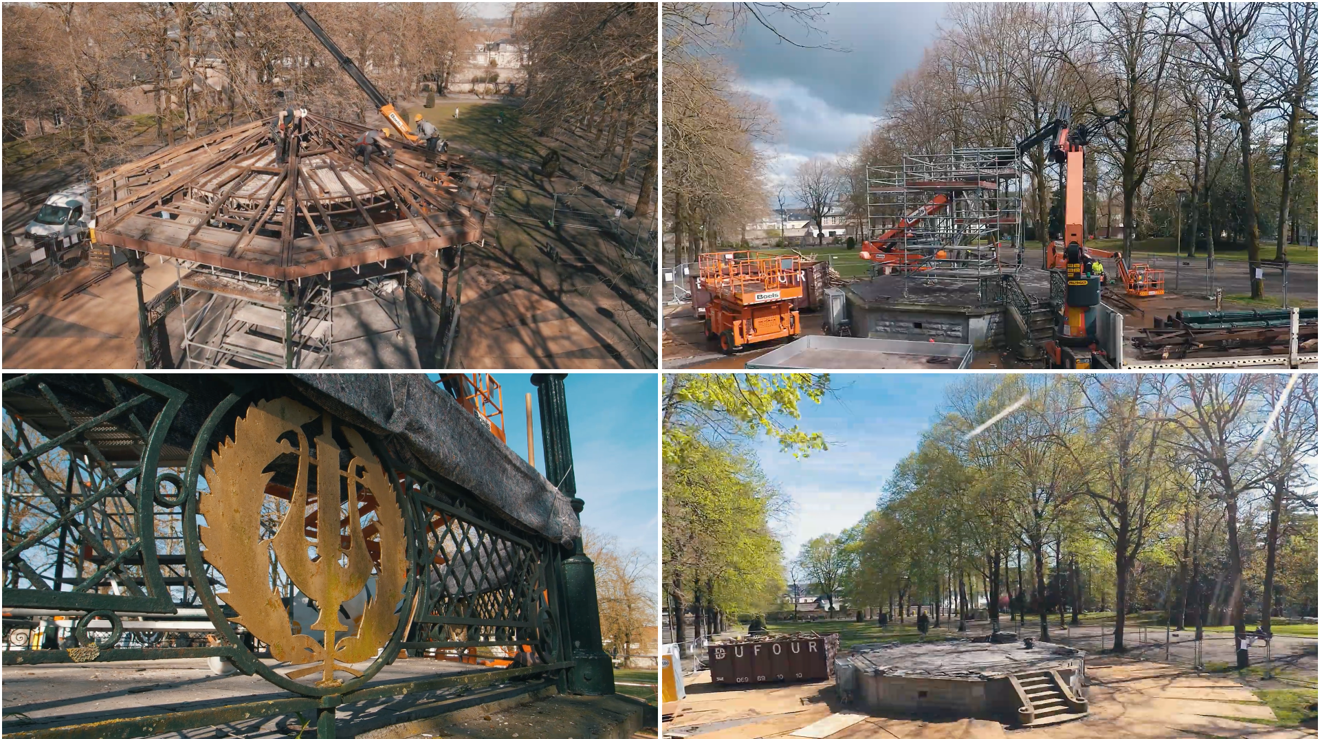 Tournai : le kiosque à musique démonté, sa restauration a commencé