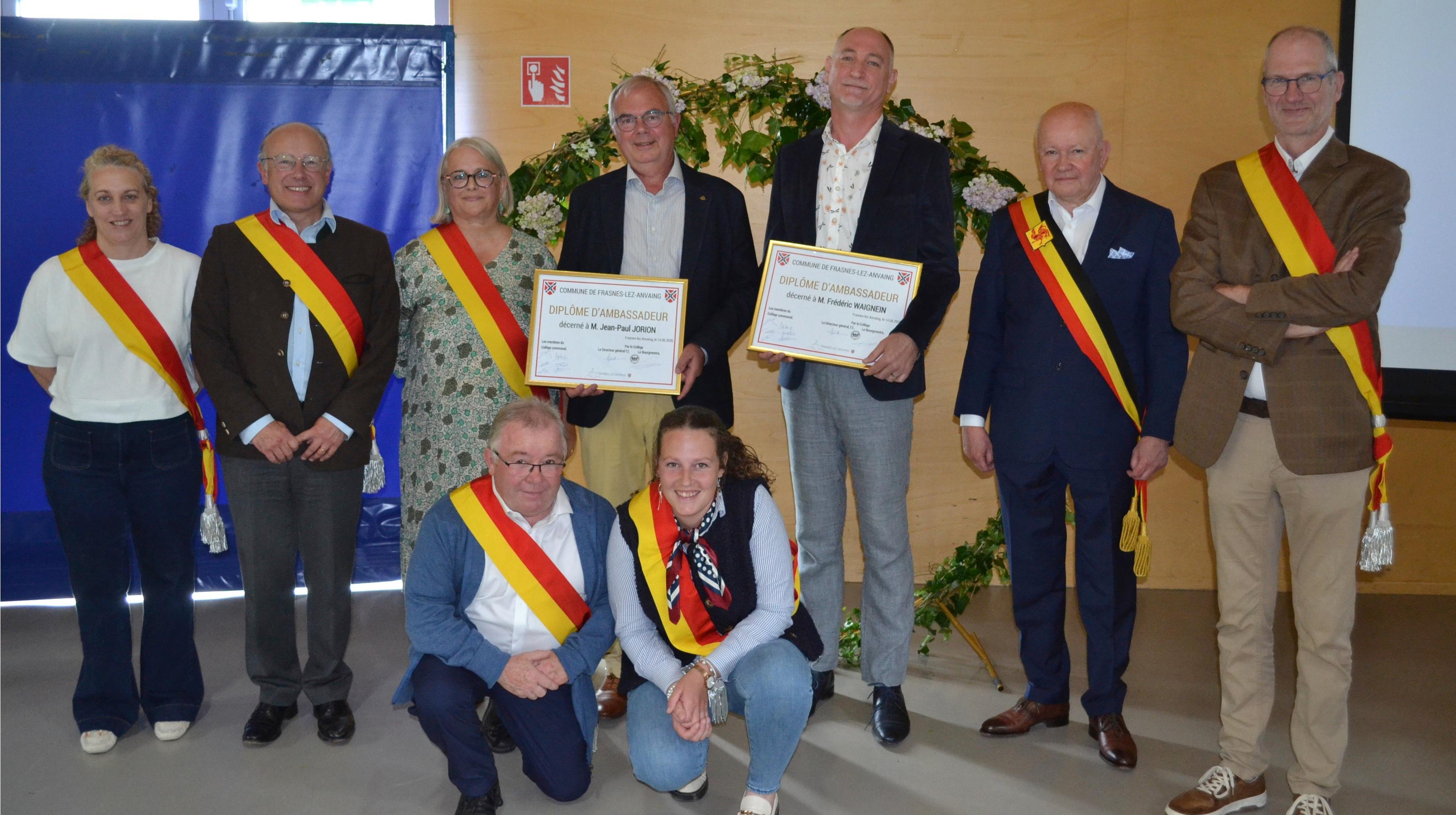 La commune de Frasnes-lez-Anvaing compte deux ambassadeurs supplémentaires