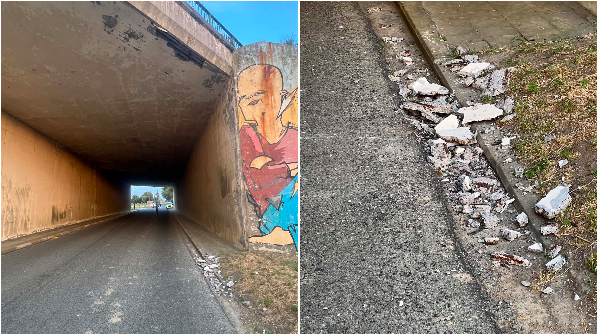Estaimpuis : l'axe Luna-Belva fermé suite à la chute de morceaux de béton venant du pont d'autoroute