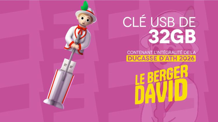Ducasse d’Ath 2026 : commandez votre clé USB à l’effigie du berger David
