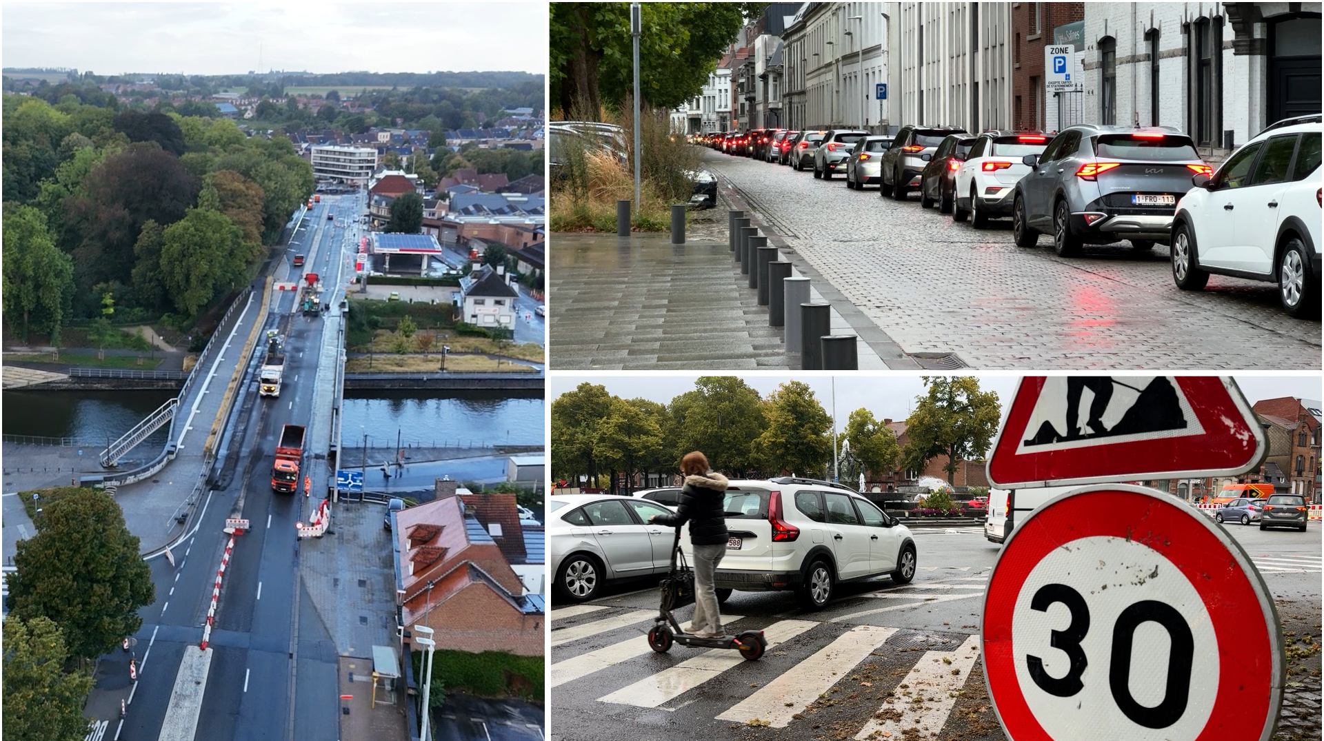Tournai : premier jour de fermeture du pont Delwart, trafic fluide autour du rond-point de l’Europe et engorgé autour du pont de Fer