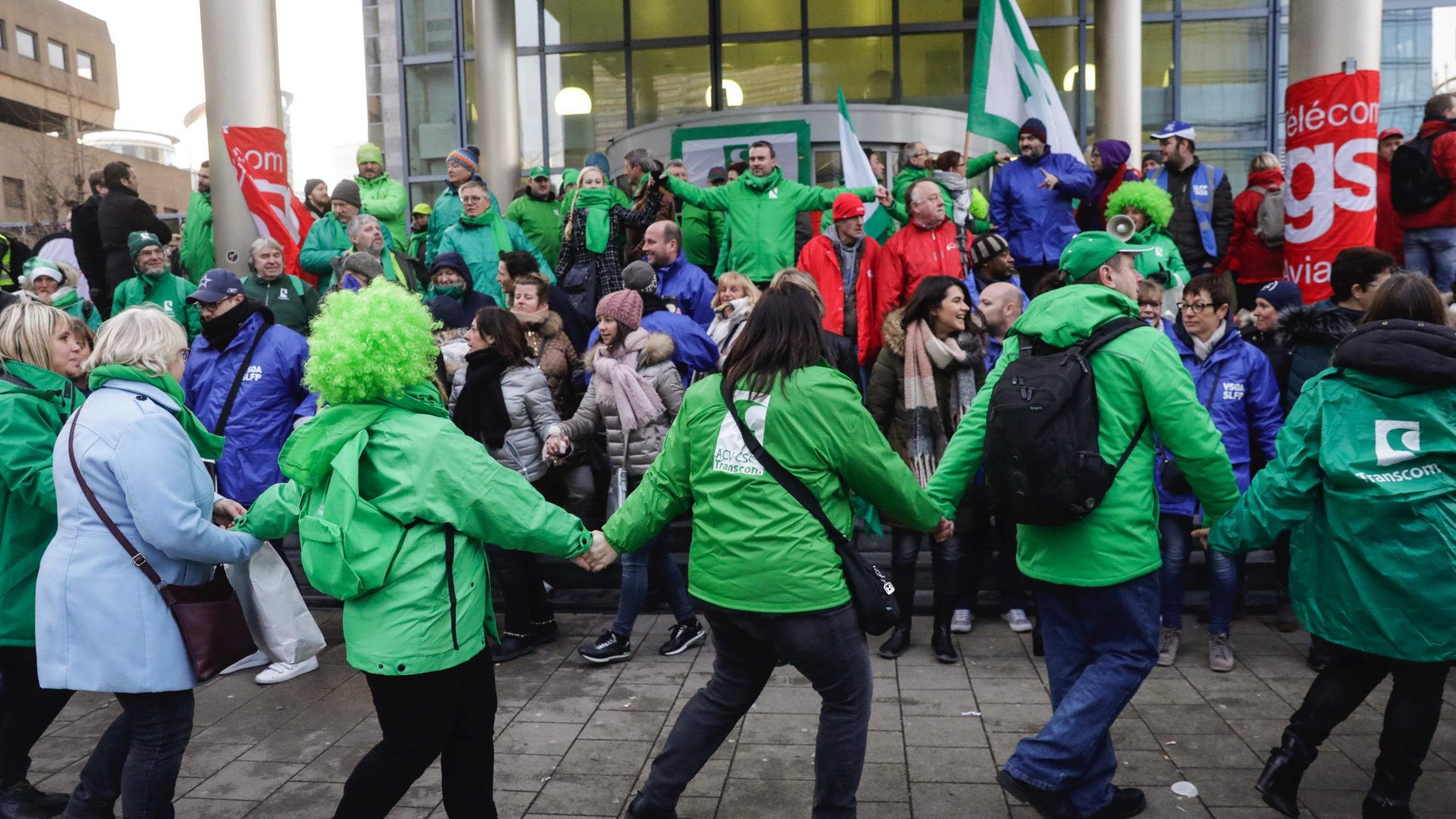 Plusieurs travailleurs Proximus de la région sont partis manifester à Bruxelles