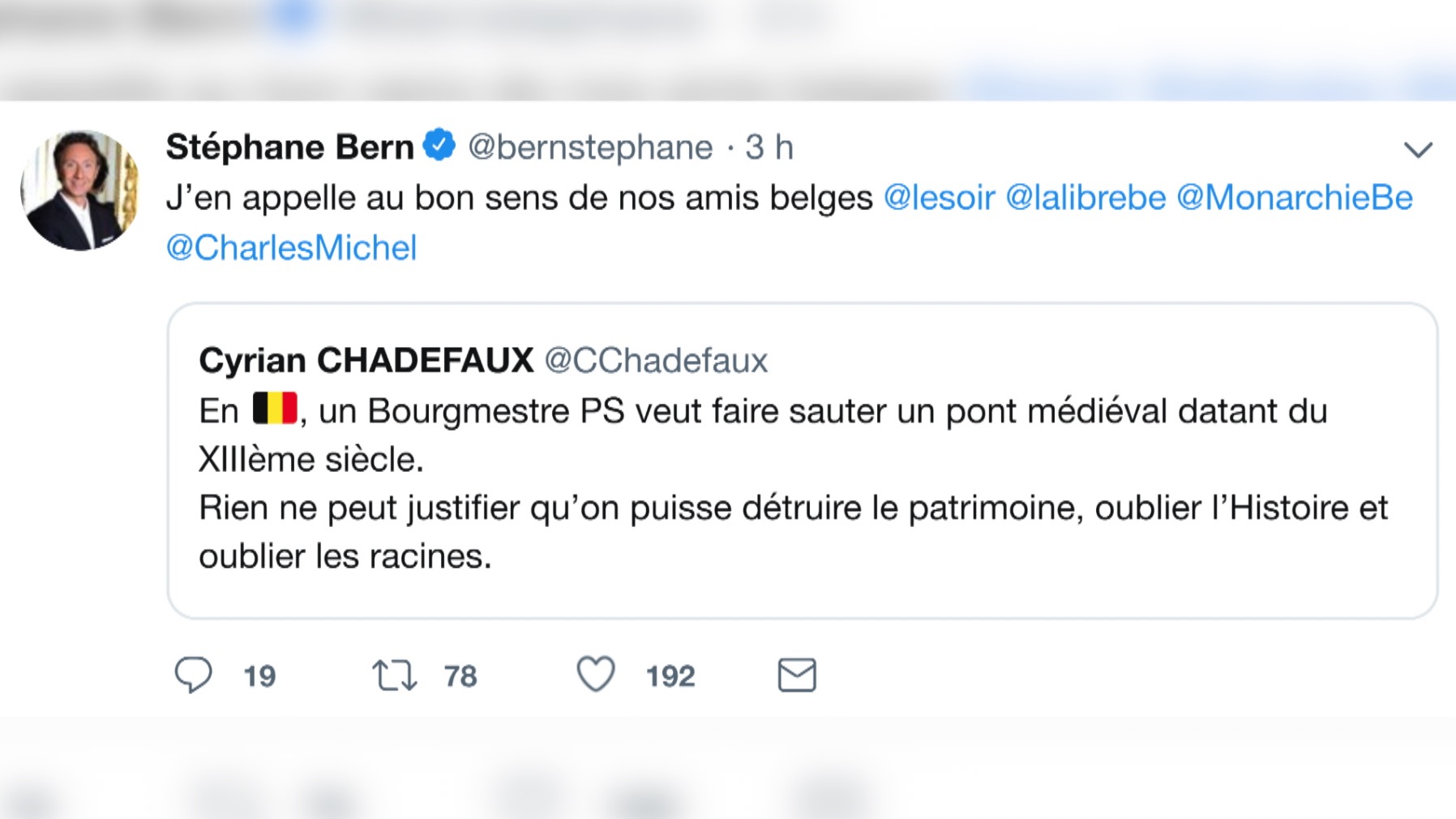 Stéphane Bern contre la modification du pont des Trous