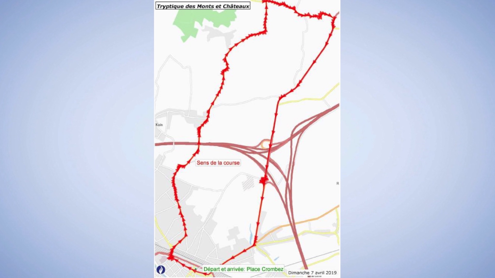 Tryptique des Monts et Châteaux, circulation à Tournai pendant la course