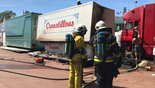 Incendie sur le champ de foire