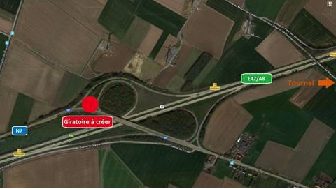Un chantier d'un peu moins d'un an pour la création d'un giratoire à la sortie d'autoroute Blandain/Hertain