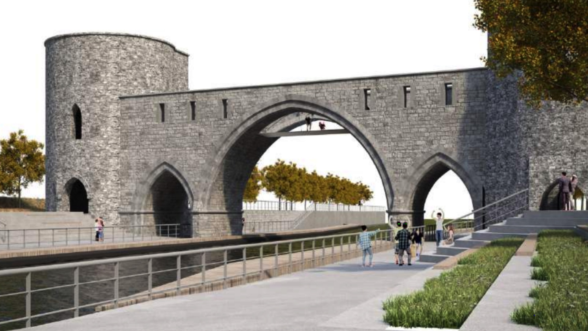 Le caractère médiéval du pont des Trous, version 21e siècle, sera maintenu